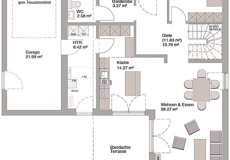 ECO System HAUS – Bauhaus Modern Classic – Grundriss Erdgeschoss