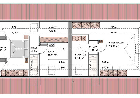 ECO System HAUS – Doppelhaus Stadtvilla – Grundriss Dachgeschoss