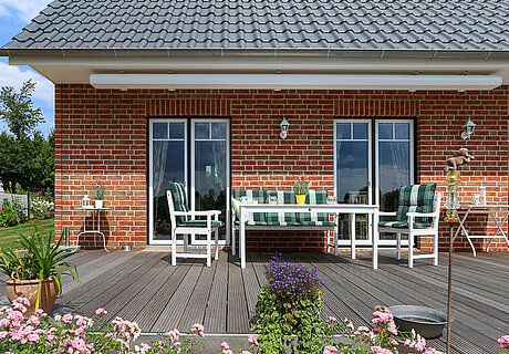 ECO System HAUS – Barrierefreies Bauen, Beispiel eines Hauses mit Terrasse