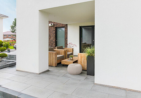 ECO System HAUS – Bauhaus Modern Classic – Ansicht Terrasse
